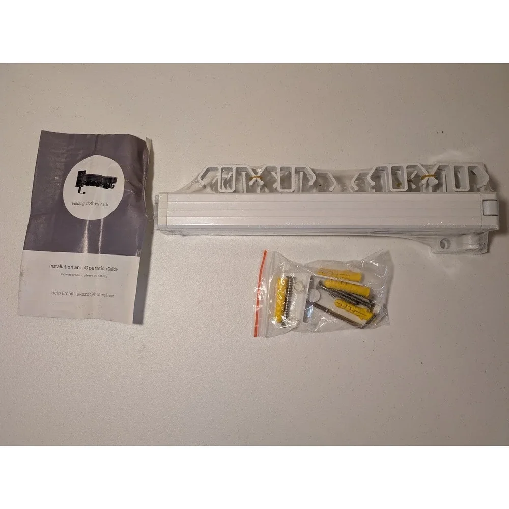 Wall Mounted Folding Clothes Drying Rack with Hardware‎ & Instructions - White